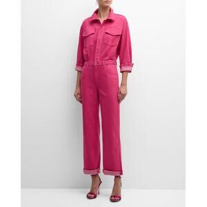 Pistola Jumpsuit Nikkie Long-Sleeve Denim Women's Size Small Pink NWT